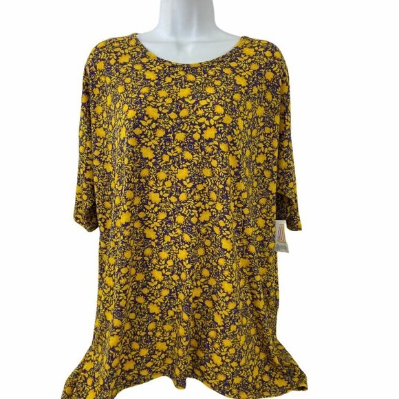 - Lularoe Irma Purple Yellow Floral Print L … - Picture 1 of 6